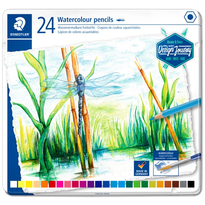 STAEDTLER crayons aquarelle Design Journey, étui métal, 12 pièces